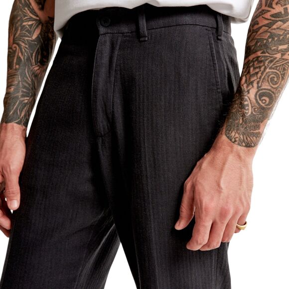 NWT Abercrombie & Fitch Men's Loose Linen-Blend Permacrease Trouser Black 31x32 - Picture 3 of 14
